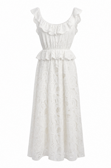 ДАМСКА ДЪЛГА ЛЕНЕНА РОКЛЯ