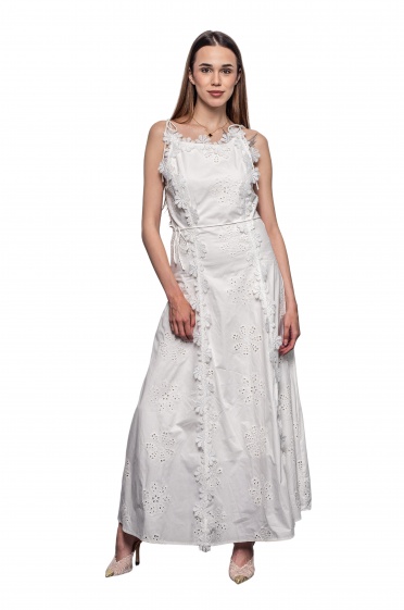 Дамска рокля дантела с цветя