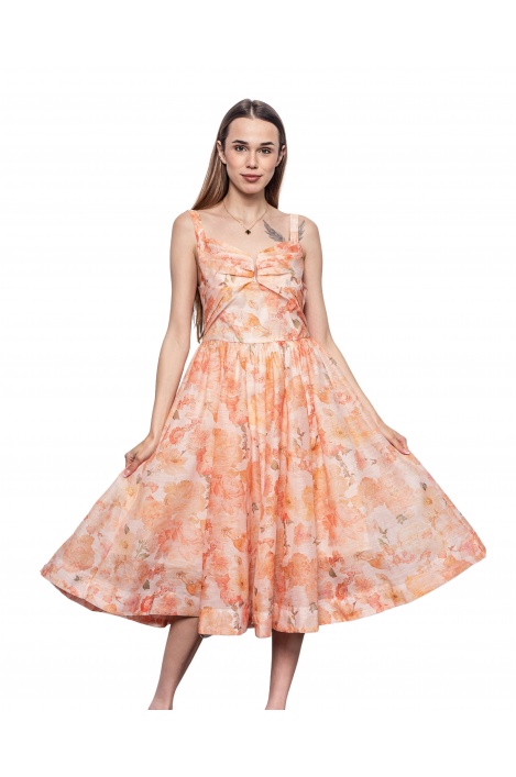 Дамска рокля цветя - изглед 2 - Moonstone.bg Дамска рокля цветя - изглед 2