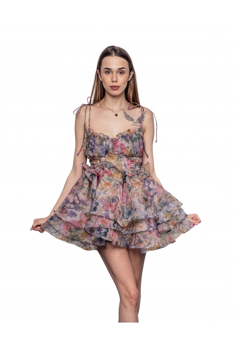 ДАМСКА КЪСА РОКЛЯ ПЕПЕРУДА - изглед 3