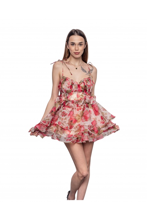 Дамска къса рокля ягода - изглед 1