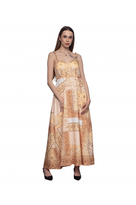 Дамска златна рокля орнаменти - изглед 2