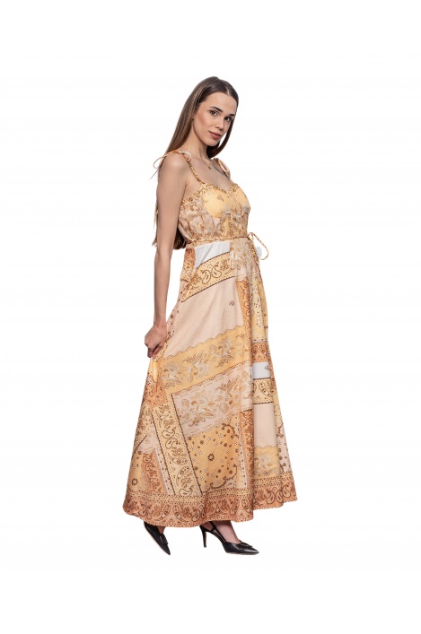 Дамска златна рокля орнаменти - изглед 1