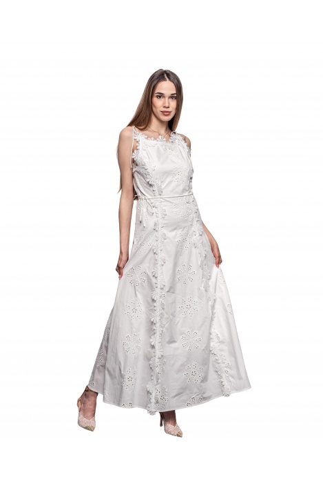 Дамска рокля дантела с цветя - изглед 2 - Moonstone.bg Дамска рокля дантела с цветя - изглед 2