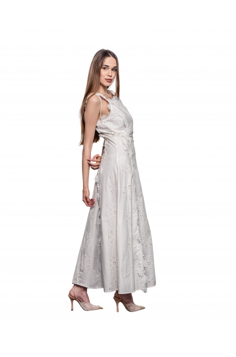 Дамска рокля дантела с цветя - изглед 3 - Moonstone.bg Дамска рокля дантела с цветя - изглед 3