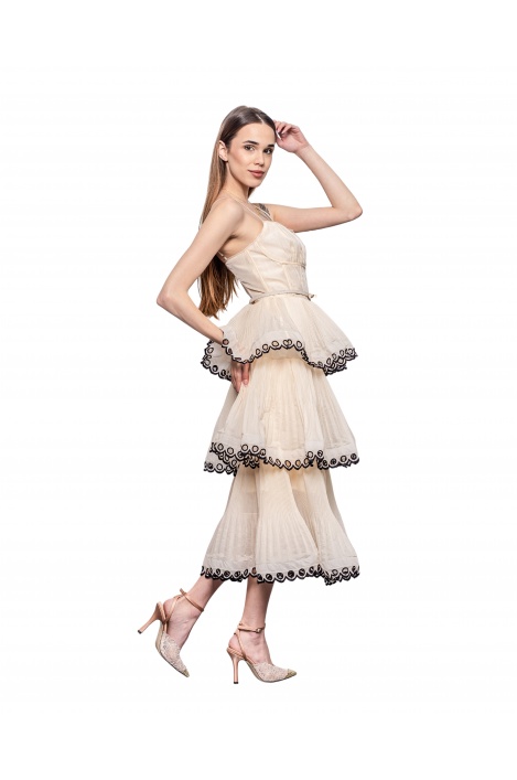 Дамска рокля с волани - изглед 3 - Moonstone.bg Дамска рокля с волани - изглед 3