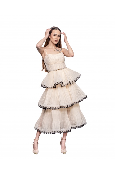 Дамска рокля с волани - изглед 2 - Moonstone.bg Дамска рокля с волани - изглед 2