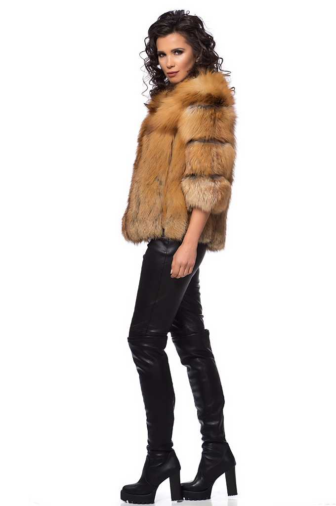 Дамскo късо палто лисица